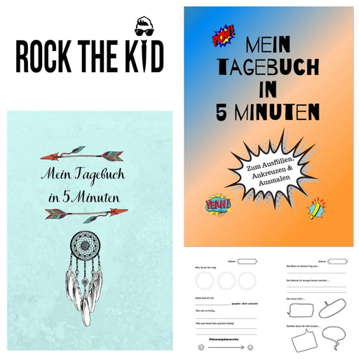 Rock the Kid - das 5 Minuten Kinder Tagebuch - im Boho oder Comic Style