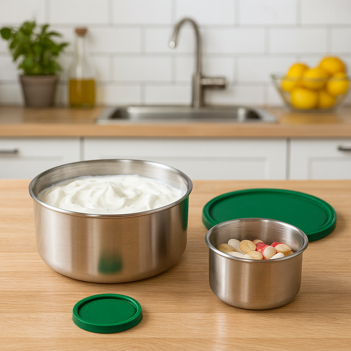 Tembo - Edelstahl Snack Pod 2er Set Grün