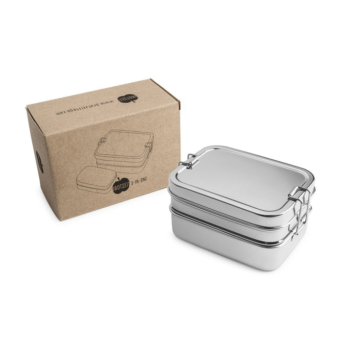 Brotzeit - Edelstahl Lunchbox "3in1"
