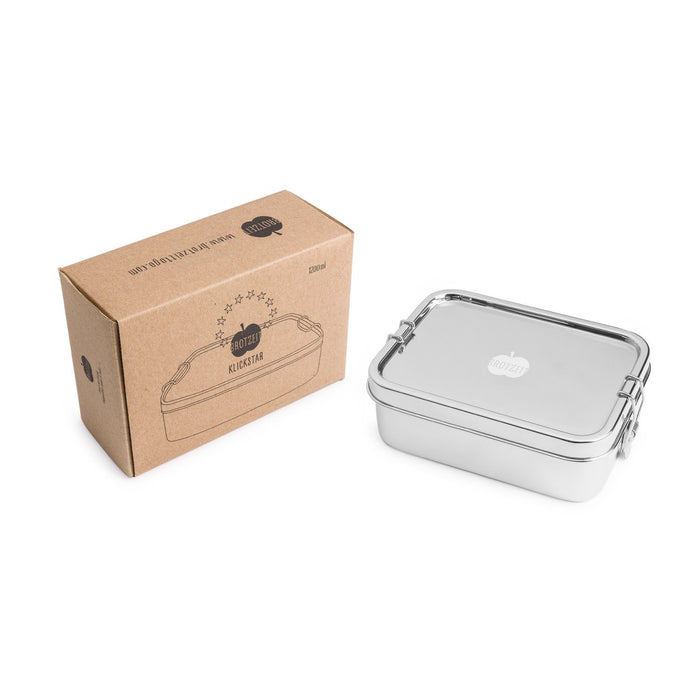 Brotzeit Klickstar - die grosse auslaufsichere Edelstahl Lunchbox mit neuartigem Federverschluss - 1200ml oder 1400ml
