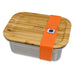 Brotzeit - Edelstahl Lunchbox mit Bambusdeckel "Woody"