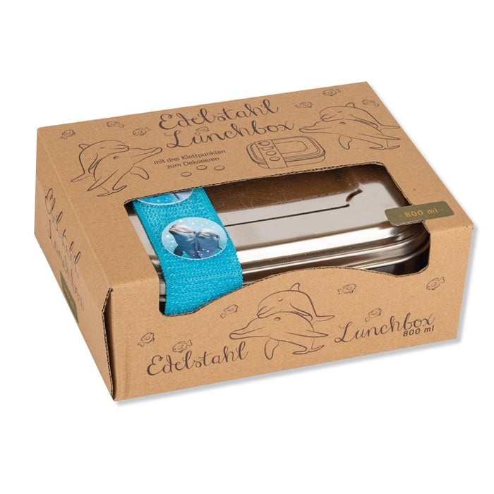 Edelstahl Lunchbox Tapir Ella mit Unterteilung - Delfin