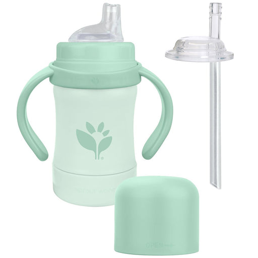 Green Sprouts - Trinklernbecher aus innovativer Pflanzenfaser für Babys ab 6 Monate - Salbei
