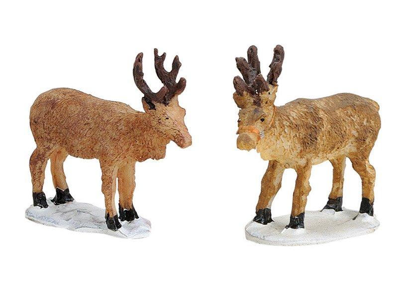 Hirsche im Schnee - 5fach sortiert - Miniatur Figuren für Wichtelhaus & Wichteltür