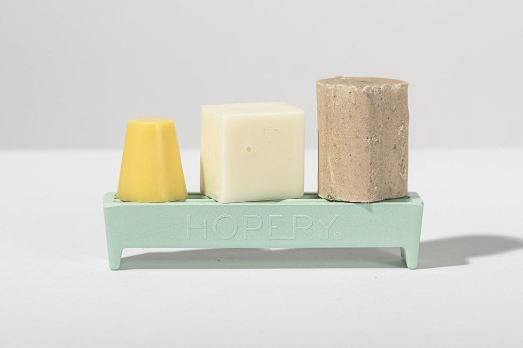 HOPERY recycelbares Beauty Rack mint - aus Mais und Bambusfasern