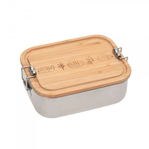 Lässig - Edelstahl Lunchbox mit Bambusdeckel "Garden"