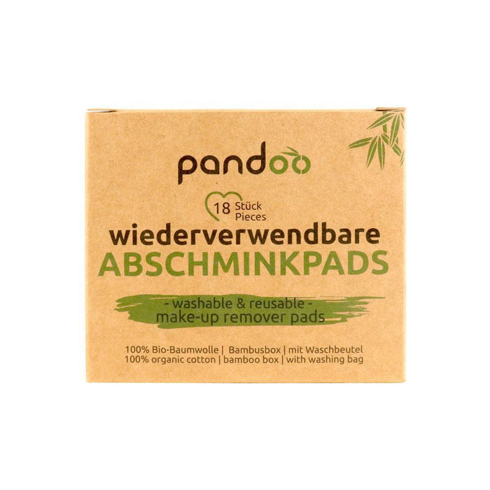 Pandoo - 18 Abschmink Pads in der Bambusbox - 100% BIO Baumwolle