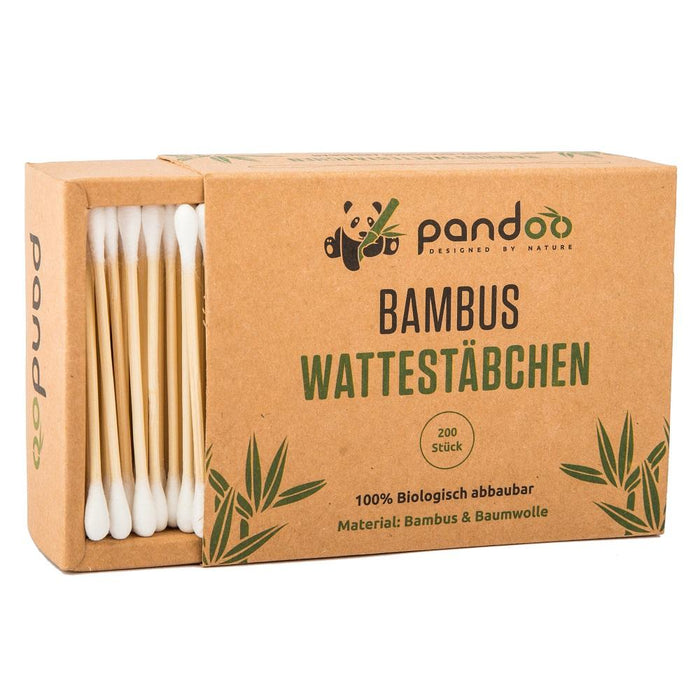 Pandoo Wattestäbchen im 200er Pack - Biologisch abbaubar