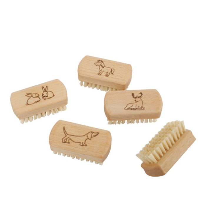 Redecker - handgefertigte Nagelbüste für Kinder - aus Buchenholz mit heller Borste & Tiermotiven