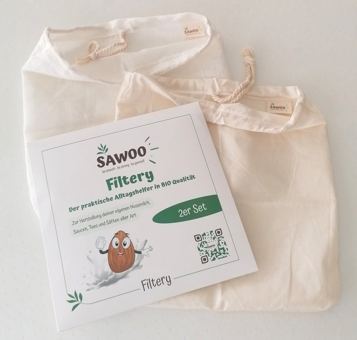 Sawoo - Bio Nussmilchbeutel "Filtery" (2er Pack)