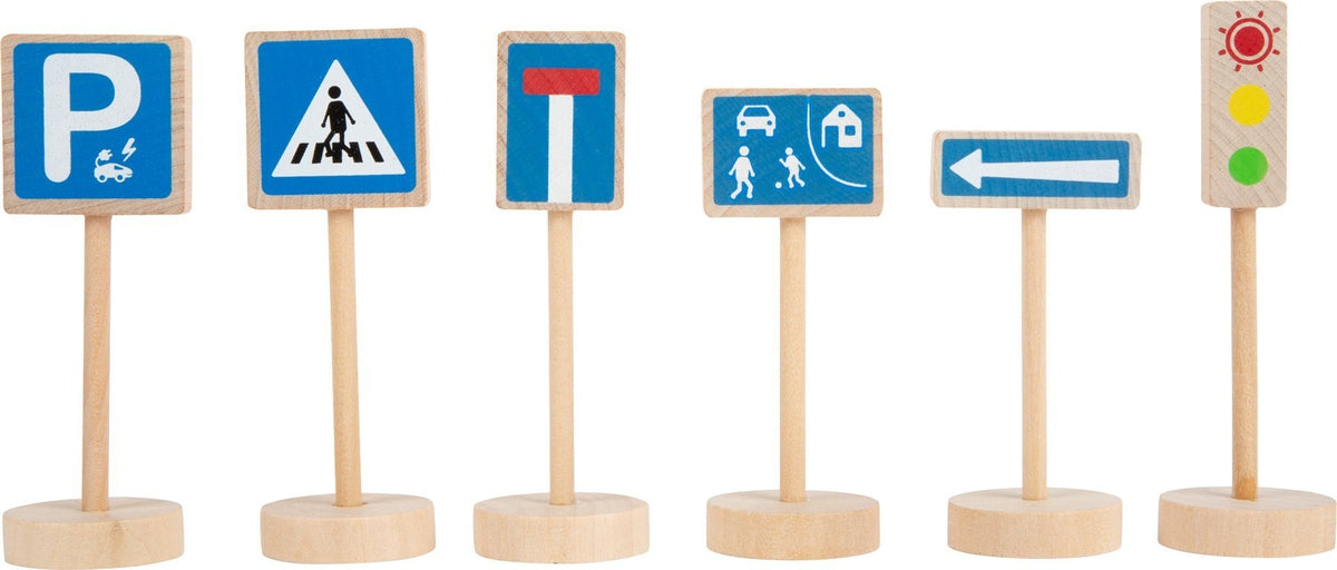 Verkehrsschilder Set aus Holz - 25 Teile perfekt, um einen ganzen Adventskalender zu füllen