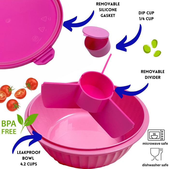 Yumbox Poke Bowl mit 3 Unterteilungen - Guaven Rosa