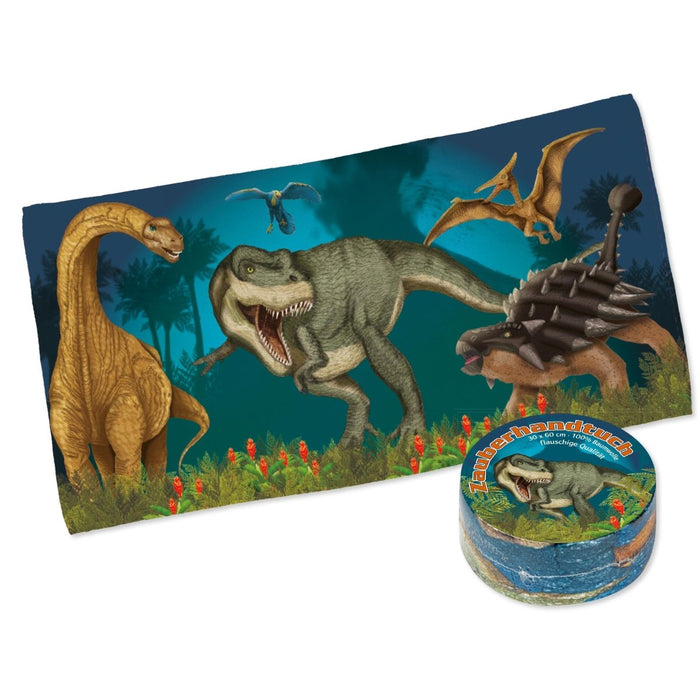 Zauberhandtuch 30 x 60 cm 100% Baumwolle - T-Rex