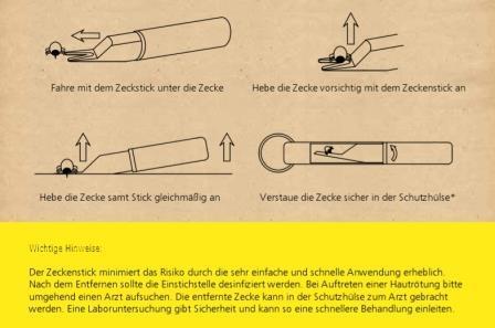ZECKstick - Zeckenzange / Zeckenentferner / Zeckenheber aus Edelstahl